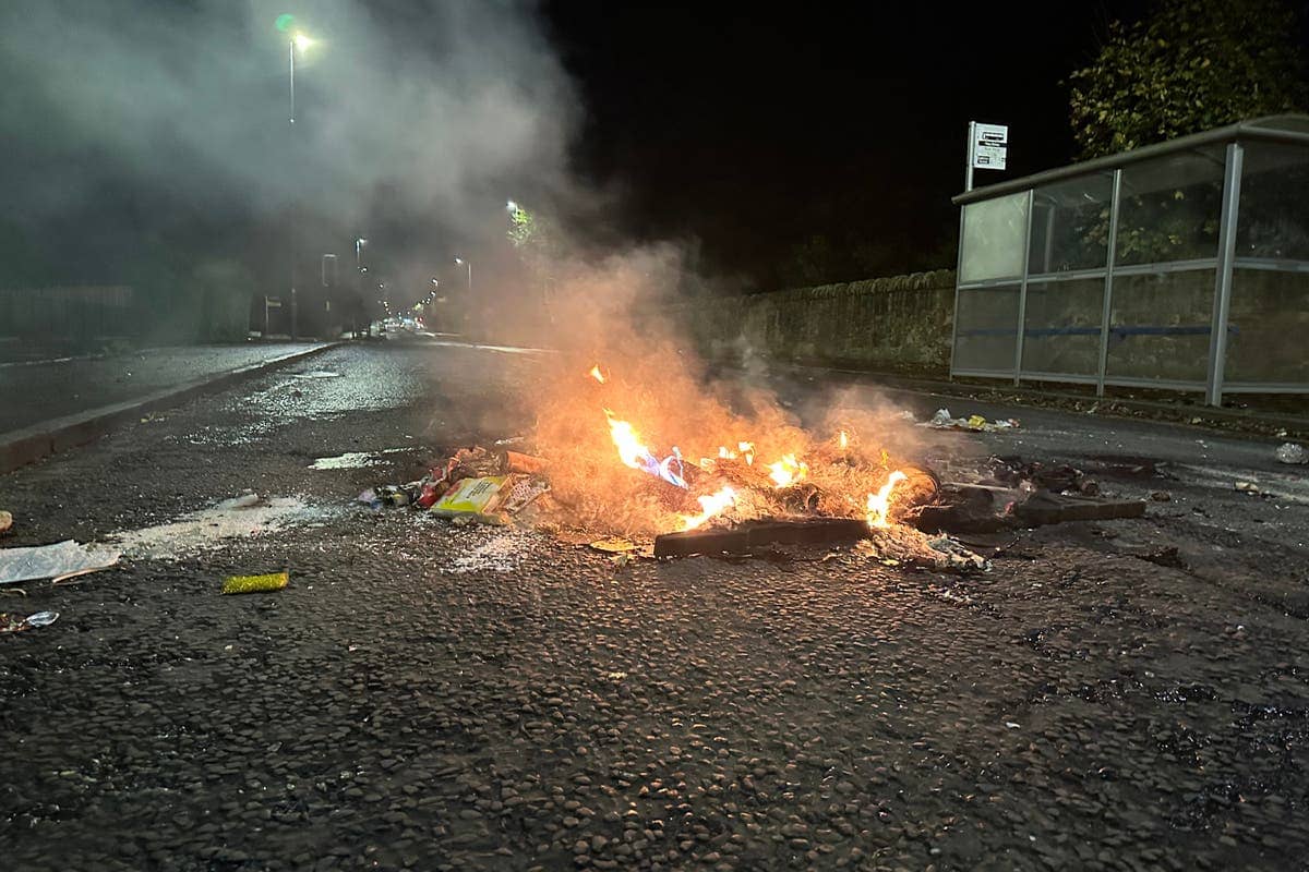 Road blockaded amid Bonfire Night chaos in the Scottish capital