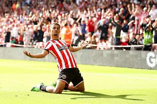 Iliman Ndiaye celebrates one of his two goals for Sheffield United in their 3-0 win over Blackburn Rovers last Saturday